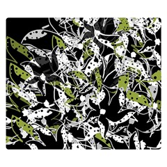 Green Floral Abstraction Double Sided Flano Blanket (small)  by Valentinaart