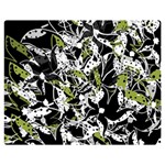 Green floral abstraction Double Sided Flano Blanket (Medium)  60 x50  Blanket Back