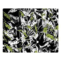 Green Floral Abstraction Double Sided Flano Blanket (large)  by Valentinaart