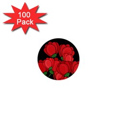 Red Tulips 1  Mini Magnets (100 Pack) 