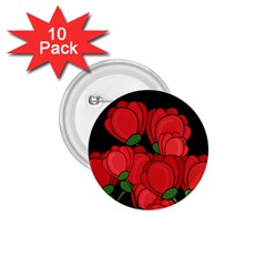 Red Tulips 1 75  Buttons (10 Pack)