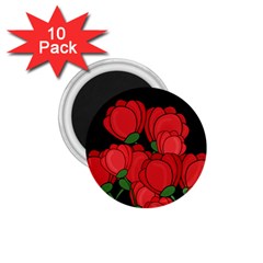 Red Tulips 1 75  Magnets (10 Pack) 