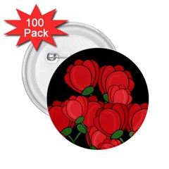 Red Tulips 2 25  Buttons (100 Pack) 