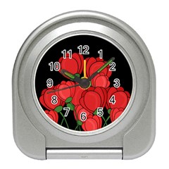 Red Tulips Travel Alarm Clocks