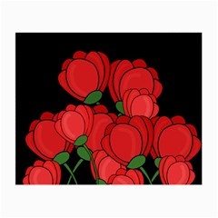 Red Tulips Small Glasses Cloth