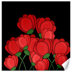 Red Tulips Canvas 12  X 12   by Valentinaart