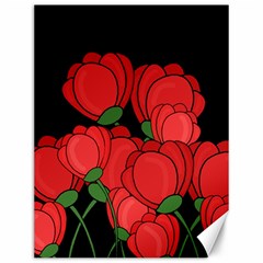 Red Tulips Canvas 12  X 16   by Valentinaart