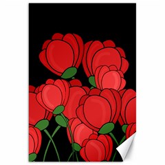 Red Tulips Canvas 20  X 30  