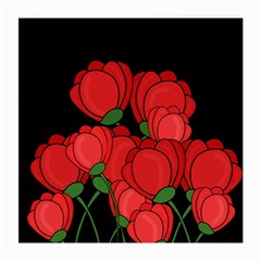 Red Tulips Medium Glasses Cloth