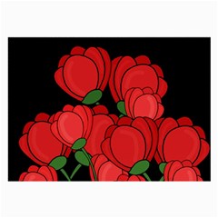 Red Tulips Large Glasses Cloth