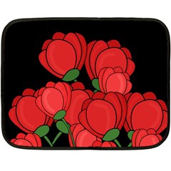 Red Tulips Double Sided Fleece Blanket (mini) 