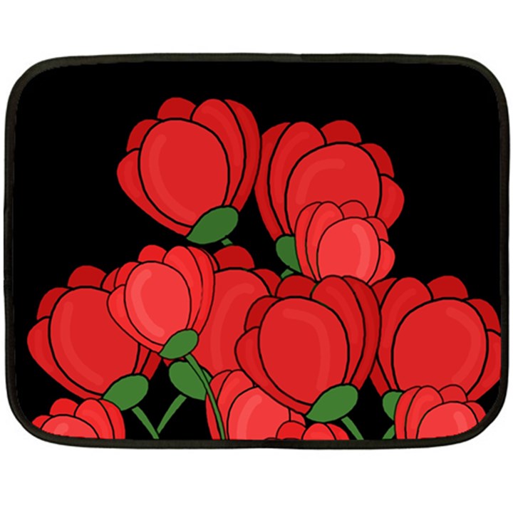 Red tulips Double Sided Fleece Blanket (Mini) 