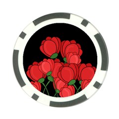 Red Tulips Poker Chip Card Guards (10 Pack) 