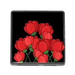 Red Tulips Memory Card Reader (square)