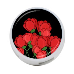 Red Tulips 4-port Usb Hub (one Side) by Valentinaart