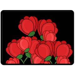 Red Tulips Fleece Blanket (large) 