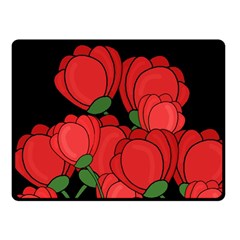 Red Tulips Fleece Blanket (small)