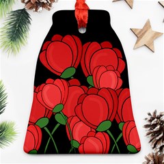 Red Tulips Bell Ornament (2 Sides) by Valentinaart