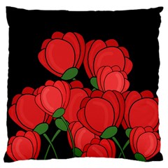 Red Tulips Large Cushion Case (one Side)