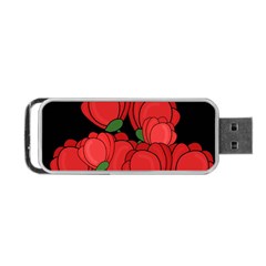 Red Tulips Portable Usb Flash (one Side)