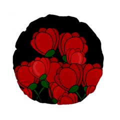 Red Tulips Standard 15  Premium Round Cushions