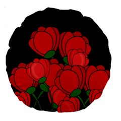 Red Tulips Large 18  Premium Round Cushions