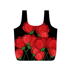 Red Tulips Full Print Recycle Bags (s)  by Valentinaart