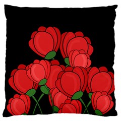 Red Tulips Standard Flano Cushion Case (one Side)