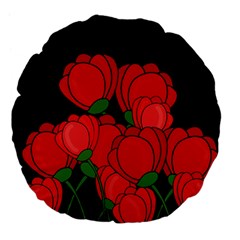 Red Tulips Large 18  Premium Flano Round Cushions