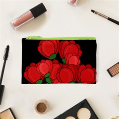 Red Tulips Cosmetic Bag (xs) by Valentinaart