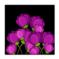 Purple Tulips Tile Coasters by Valentinaart