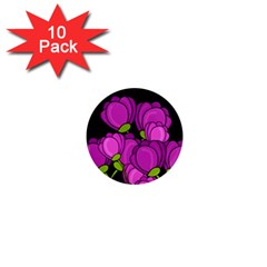 Purple Tulips 1  Mini Magnet (10 Pack)  by Valentinaart