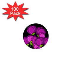 Purple Tulips 1  Mini Buttons (100 Pack) 