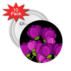 Purple Tulips 2 25  Buttons (10 Pack) 