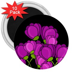 Purple Tulips 3  Magnets (10 Pack) 