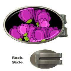 Purple Tulips Money Clips (oval) 