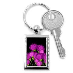 Purple Tulips Key Chains (rectangle) 