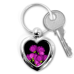 Purple Tulips Key Chains (heart) 