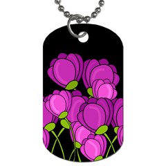 Purple Tulips Dog Tag (two Sides)