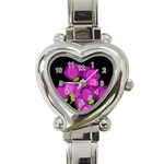 Purple tulips Heart Italian Charm Watch Front