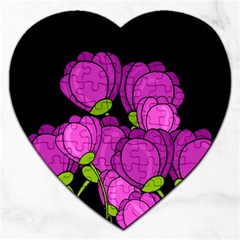 Purple Tulips Jigsaw Puzzle (heart)