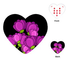 Purple Tulips Playing Cards (heart) 