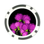 Purple tulips Poker Chip Card Guards Front