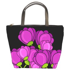 Purple Tulips Bucket Bags