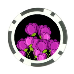 Purple Tulips Poker Chip Card Guards (10 Pack)  by Valentinaart