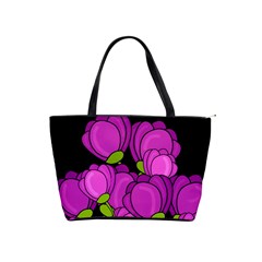 Purple Tulips Shoulder Handbags