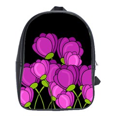 Purple Tulips School Bags(large) 