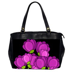 Purple Tulips Office Handbags (2 Sides) 