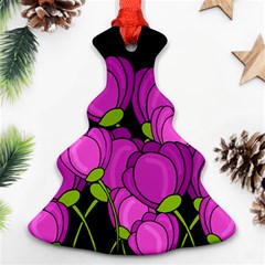 Purple Tulips Christmas Tree Ornament (2 Sides)