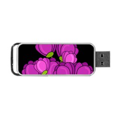 Purple Tulips Portable Usb Flash (one Side)